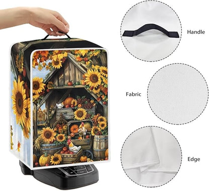 Coffee Maker Cover For Kitchen With Top Handle Waterproof Dust Appliance Cover Suitable For Most Coffee Machine Models Sunflower Chicken Coop Pattern
