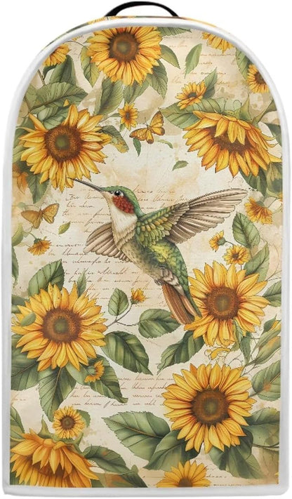 Birds Sunflower Print Blender Dust Cover, Stand Mixer or Coffee Maker Appliance Cover, Anti Fingerprint Polyester Dust Proof Stain Resistant Blender Cover for Home Kitchen