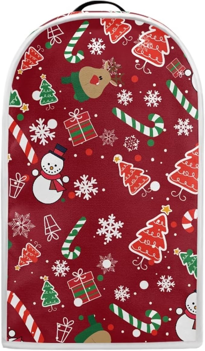 Talayituse Snowman Deer Tree Print Blender Dust Cover, Fingerprint Protection Cover for Stand Mixer or Coffee Machine, Home Kitchen Appliance Covers for Stain Dust Resistant Supplies Christmas Decor