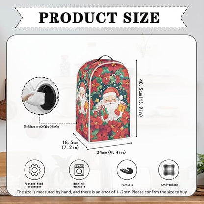 Santa Claus Blender Cover Dust Cover for Kitchen Decorative Food Processor Dust Covers with Handle Easy to Install Protection Covers for Stand Mixer Juice Machine Christmas Decoration