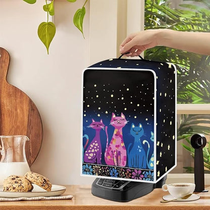 Coffee Maker Cover Dust Cover, Art Washable Dustproof Mixer Protector with Top Handle, Foldable