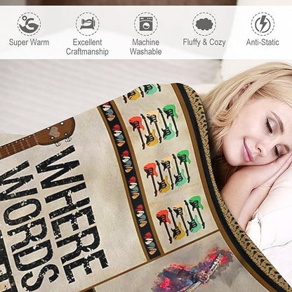 Guitar Blanket Guitar Gifts for Boys Men Music Throw Blanket for Kids Adults Soft Warm Cozy Fleece Blanket for Couch Sofa Bed 40"x50"