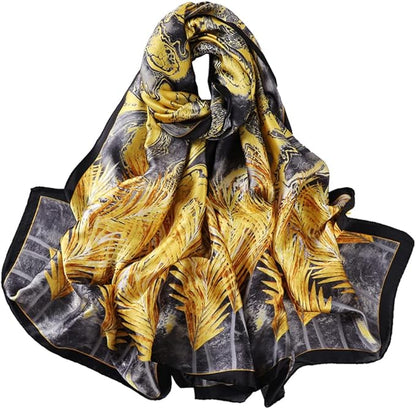 Fashion Scarves Scarf 100% Silk Feeling Scarf Silk Like Scarves Long Lightweight Sunscreen Shawls for Women