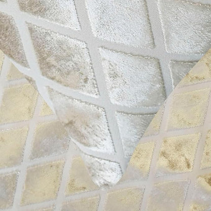 HomeCentric Ivory Decorative Bed Runner - Twin 53"x18" with Two Pillow Covers, Diamond Pattern, Velvet Cut Bed Scarf