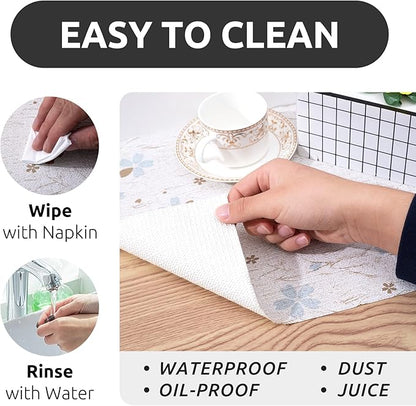 RAY STAR 20X120 Inch Shelf Liner for Kitchen Cabinets, Non-Adhesive Cabinet Liner Washable, PVC Drawer Liner for Dresser Non-Slip Bathroom (Floral)(1 Roll)