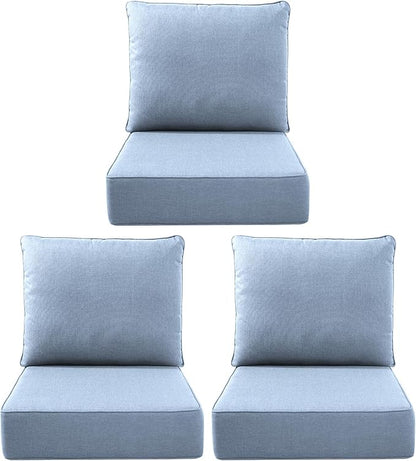 Luxury Outdoor Seat Cushion Set-22 x 24 x 6 Inch Outdoor Chair Cushions with Water Resistant & Removable Cover Outdoor Cushions for Patio Furniture Chair Sofa Couch