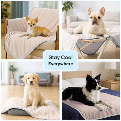 Zonli Premium Cooling Blanket for Dogs-Lightweight Fluffy Pet Throw & Bed Cover,Cooling Mat for Dogs,Cats&Puppies - Breathable,Durable Summer Blanket-Oversized 39"×55" Pet Pad, Machine Washable (PinK)