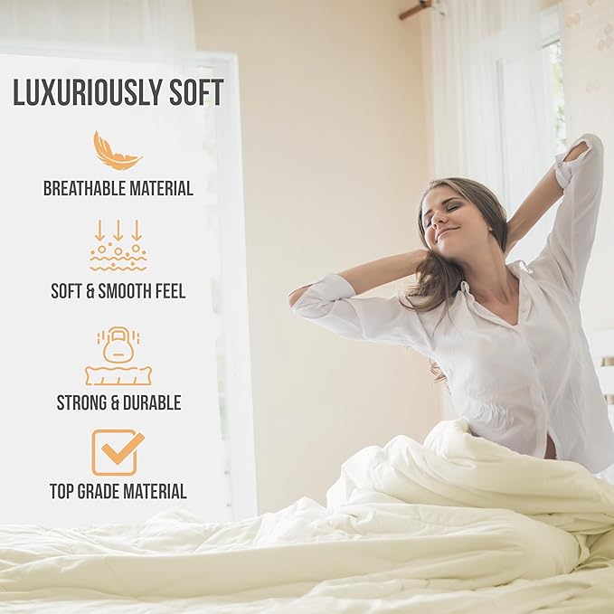 California King Sheet Sets - Luxury Hotel Bed Sheets - Soft Cooling Sheets with Elastic Corner Straps - Deep Pocket Microfiber - Bedding Sheet & Pillowcases - 4 PC (Cal King Size, Ivory)