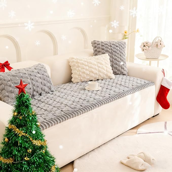 Plush Pet Sofa Covers for Dogs Washable Couch Protector for Cushion, Dog Friendly Furniture Covers Protector