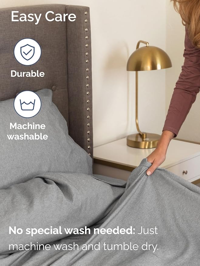 Extra Deep Pocket Twin Sheets - 3 Piece Breathable & Cooling Bed Sheets - Hotel Luxury Sheet Set - Soft, Wrinkle Free & Comfy - Easily Fits Extra Deep Mattresses - Deep Pocket Heathered Grey Sheets