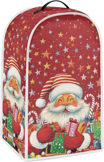 Christmas Blender Covers for Kitchen Countertop Decor, Santa Claus Blender Protective Cover Washable Kitchen Appliance Cloth Cover Universal Air Fryer with Pocket Home Decor