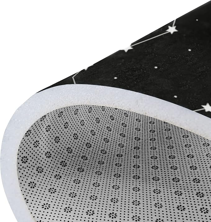 9CH Magic Constellation Area Rug 5'x7' - Black White Star Space Rugs Non-Slip Star Sky Carpet Mat for Bedroom Dinning Dorm Living Room Home Decorative