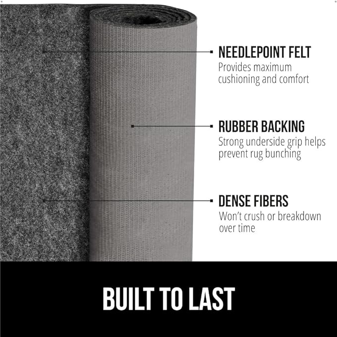 GORILLA GRIP Felt and Natural Rubber Stay in Place Slip Resistant Rug Pad, 1/4in Thick, 8x2 FT, Protective Padding Under Area Rugs, Cushioned Gripper Pads, Carpet Runners, Hardwood Floors Protection