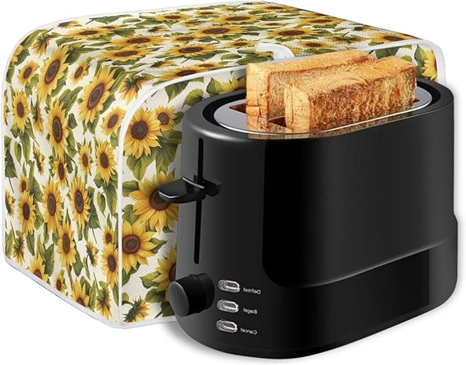 ZFRXIGN Sunflower Toaster Covers 2 Slice Toaster Cover for Home Kitchen Decor Accessories Toaster Oven Cover Washable Small Appliance Covers with Top Handle Yellow