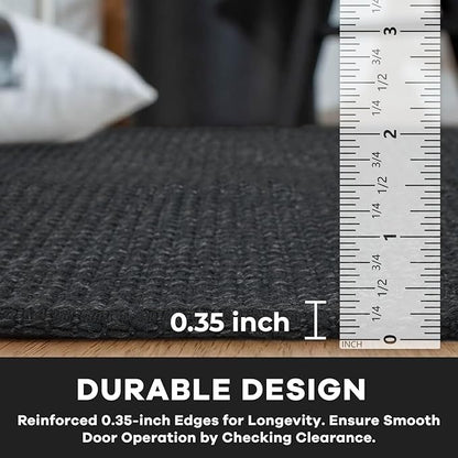 KOZYFLY Extra Long Runners for Hallways 3x18 ft Washable Kitchen Runner Non Slip Rubber Backed Hallway Rug Cotton Entryway Runner Rug Floor Carpet for Indoor Hall, Kitchen, Stair, Black/Dark Grey