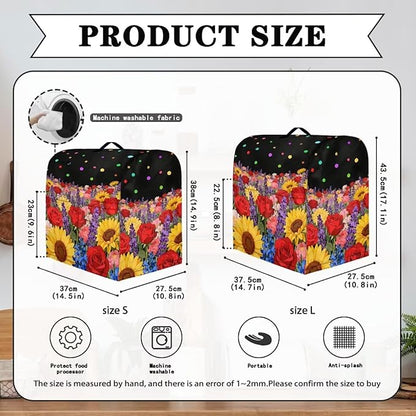 Stand Mixer Covers Compatible with 6-8 Quart Colorful Flowers Kitchen Aid Mixer Fit All Tilt Head Bowl Lift Models Easy Clean Mixer Covers