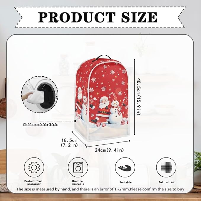 Christmas Blender Cover for Kitchen Cute Food Processor Dust Cover with Handle Decorative Coffee Machine Dust Protector Covers for Kitchen Countertop Christmas Decoration