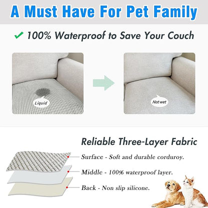 Couch Arm Covers, Sofa Arm Covers, Waterproof Armrest Cover for Sofa, Armchair, Loveseat, Headrest Cover, Non-Slip Recliner Arm Cover, Arm Chair Covers Set of 2 (Light Gray, 23"×19")