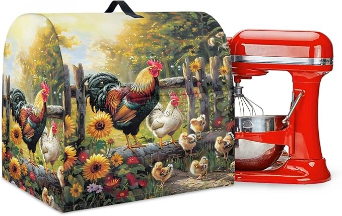 Stand Mixer Cover Waterproof Mixer Dust Cover Fits All Tilt Head & Bowl Lift Models Rooster Sunflower Kitchen Aid Mixer Covers Protector Dust Covers