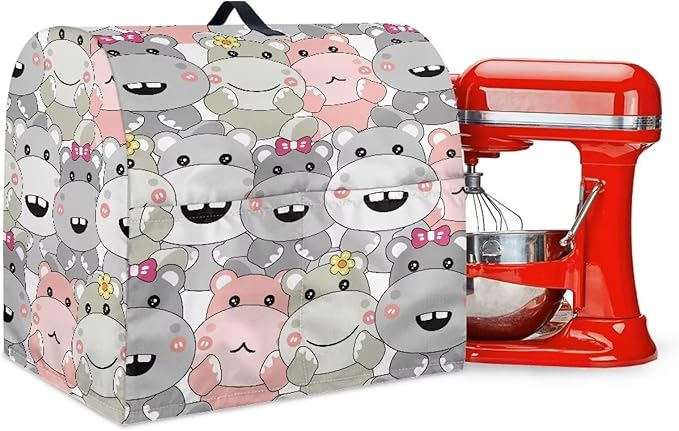 Cartoon Baby Hippo Mixer Covers Dust Mixer Covers for Stand Mixer Kitchen Counter Mixer Parts & Accessories Decor for Kitchen Kid Mixer Cover