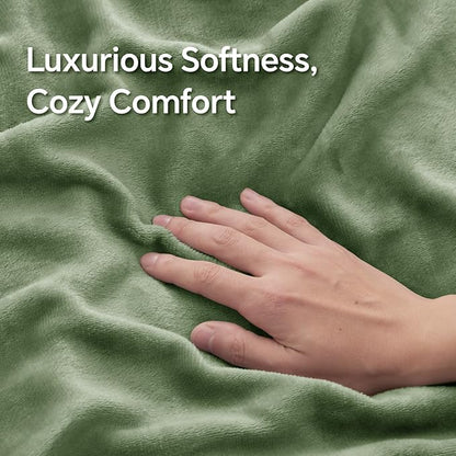 BEDELITE Body Pillow Cover with Zipper Closure, Super Soft and Cozy Fuzzy Fleece Body Pillow Case Cover 20 x 54 Inches, Sage Green