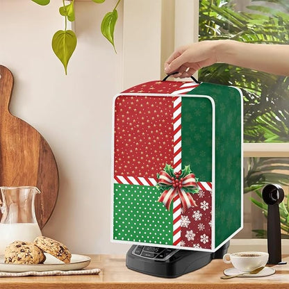 Coffee Maker Cover Christmas Holiday Dust Resistant Small Kitchen Appliance Protector with Handle