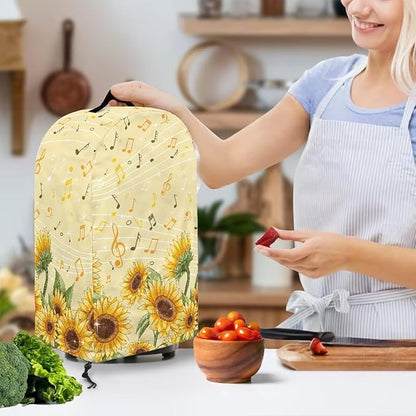 Blender Covers Kitchen Appliance Dust Cover Music Notes Sunflower Blender Protector Food Processor Protection Washable Coffee Maker for Kitchen Counter