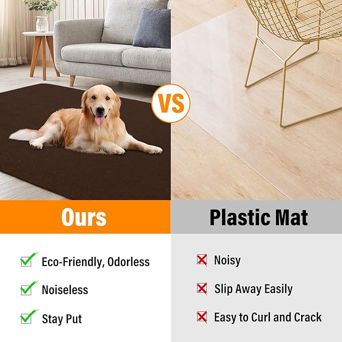 Office Chair mat for Hardwood Floor,55"x35" Anti-Slip Floor Protector for Home Office,Under Desk Mat,Computer Chair mat for Rolling Chairs Charcoal Coffce