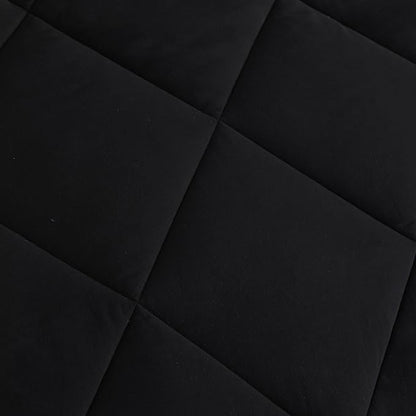 NTBAY Twin Comforter Set with Sheets, 5 Pieces Soft and Breathable Twin Bedding Set, Twin Bed in a Bag, Down Alternative Comforter Set Solid Color All Season, Kids Bedding Set, Black