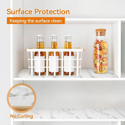 Shelf Liner Drawer Liner for Kitchen Cabinet Non-Adhesive, Strong Grip Anti Slip Cabinet Liners for Shelves, Durable Waterproof Cupboard Liner, Marble, 17 in x 10 Feet