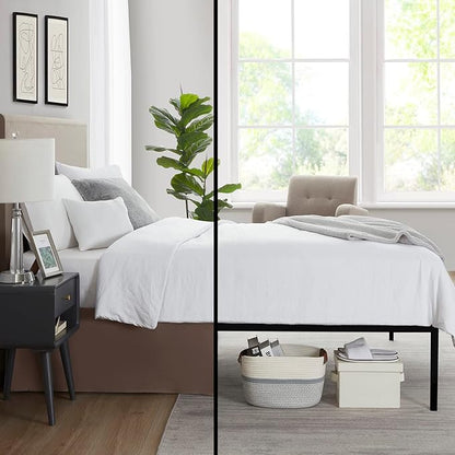 Nestl Dark Brown Twin XL Bed Skirt - Twin XL Size Bed Skirt 14 Inch Drop - Brushed Microfiber Bed Skirts - Hotel Quality Pleated Bed Skirt - Shrinkage & Fade Resistant