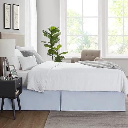 Nestl Ice Blue Twin XL Bed Skirt - Twin XL Size Bed Skirt 14 Inch Drop - Brushed Microfiber Bed Skirts - Hotel Quality Pleated Bed Skirt - Shrinkage & Fade Resistant