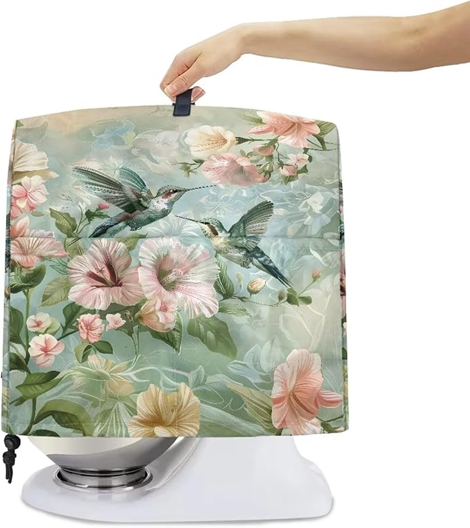Stand Mixer Cover Dust Covers for 4.5qt-5qt Stand Mixer Hummingbird with Flower Mixer Cover Protector Compatible with 6-8 Quart Kitchen Aid Mixer