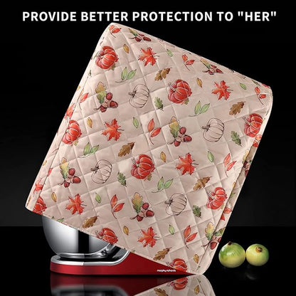 Kitchen Aid Mixer Cover,Mixer Cover with Maple Leaf Pumpkin Print Compatible With 5-8 Quart Kitchenaid Hamilton Mixers,Kitchen Aid Covers for Stand Mixer,Kitchen Aid Mixer Assecories,Fall Decor