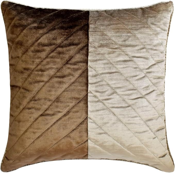 The HomeCentric King/Queen/Twin Brown Decorative Bed Runner King 90"x18" Bed Runner with One Pillow Cover, Solid, Chevron, Patchwork, Quilted Bed Scarf on Velvet Fabric - Plush Divide