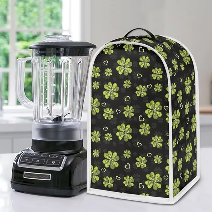 Talayituse Shamrock Heart Print Blender Dust Cover, Fingerprint Protection Cover for Stand Mixer or Coffee Machine, Home Kitchen Appliance Covers for Stain Dust Resistant Supplies Decor