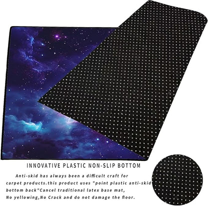 Purple Galaxy Rug Space Rugs Colorful Throw Rug Non-Slip Sun and Cloud Carpet Doormats for Living Room Bedroom Apartment Dorm Floor Mat 63 in x 31 in