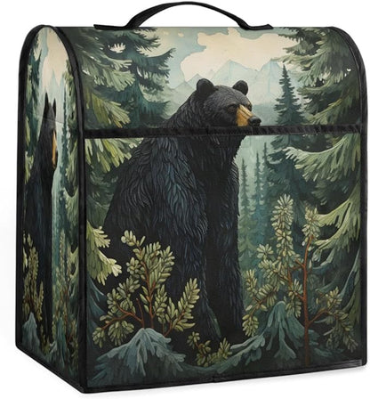 Kitchen Appliance Cover Fits 6-8 Quarts Mixer & Coffee Maker, Bear Dust Cover with Pockets