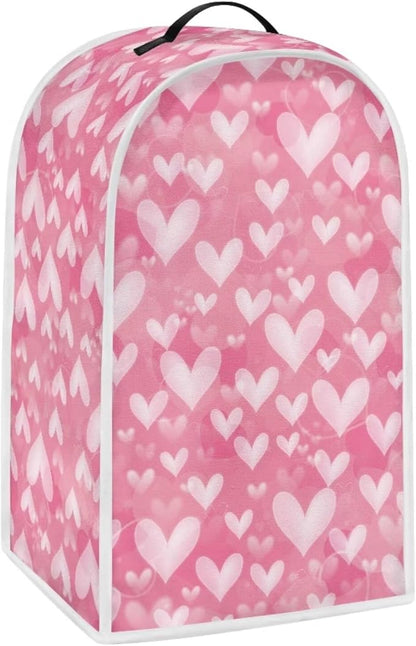 Talayituse Pink Love Heart Print Blender Dust Cover, Fingerprint Protection Cover for Stand Mixer or Coffee Machine, Kitchen Appliance Covers for Stain Dust Resistant Supplies Valentine's Day Decor