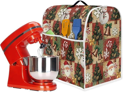 Christmas Stand Mixer Cover 4.5-5Qt Retro Mixer Cover Washable Anti-Stain Appliance Covers for Kitchen Counter Mixer Parts & Accessories Christmas Decor Gift for Friends