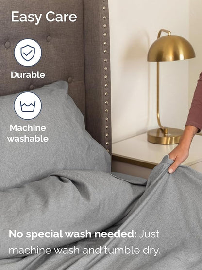 Extra Deep Queen Fitted Sheet - Hotel Luxury Single Fitted Sheet Only - Easily Fits 18 inch to 24 inch Mattress - Ultra Soft, Wrinkle Free w/Extra Deep Pockets - Breathable & Comfy - Heathered Grey
