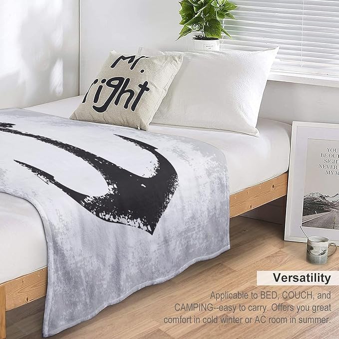 Nautical Anchor Blanket Modern Abstract Light Grey Black Anchor Art Print Soft Cozy Lightweight Throw Blanket for Women Men Bedroom Living Room Dorm Chair Sofa Travel 40x50in