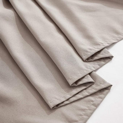 MEILA Wrap Around Bed Skirt Three Fabric Sides Elastic Dust Ruffled 14 Inch Tailored Drop,Easy to Install Fade Resistant-Taupe, Twin/Full
