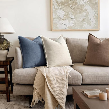 MIULEE Decorative Long Body Lumbar Throw Pillow Cover 14x36, 1 Pack Boho Farmhouse Neutral Throw Pillow for Bed, Textured Modern Linen Cushion Cases Couch Sofa Living Room Home Decor, Cream White