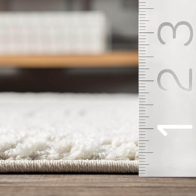 nuLOOM Kerry Cream, 6' Square, Geometric, Soft and Cozy, High Traffic, Stain Resistant, Easy Clean, Durable Area Rug for Bedroom, Living Room, Dining Space, Den, Foyer, Entryway