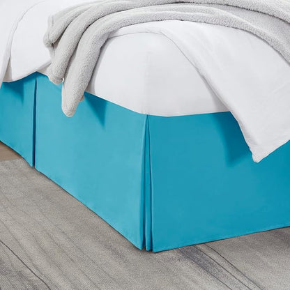 Nestl Beach Blue Full Bed Skirt - Full Size Bed Skirt 14 Inch Drop - Brushed Microfiber Bed Skirts - Hotel Quality Pleated Bed Skirt - Shrinkage & Fade Resistant