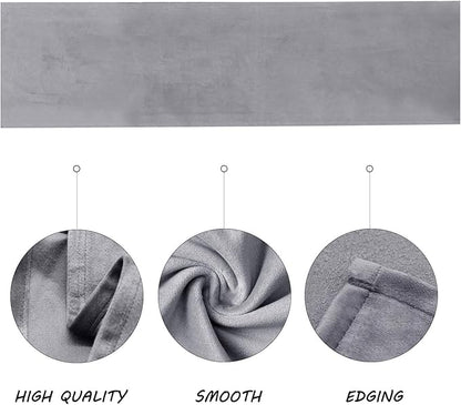 BALCONY & FALCON Velvet Table Runner 14"x118" Silver Gray Luxury Machine Washable Farmhouse Vintage Runner for Table Dining, Party, Wedding, Birthday, Easter, Thanksgiving & Christmas & Home Décor