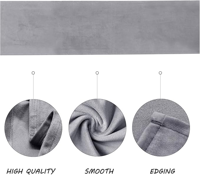 BALCONY & FALCON Velvet Table Runner 14"x71" Silver Gray Luxury Machine Washable Farmhouse Vintage Runner for Table Dining, Party, Wedding, Birthday, Easter, Thanksgiving & Christmas & Home Décor