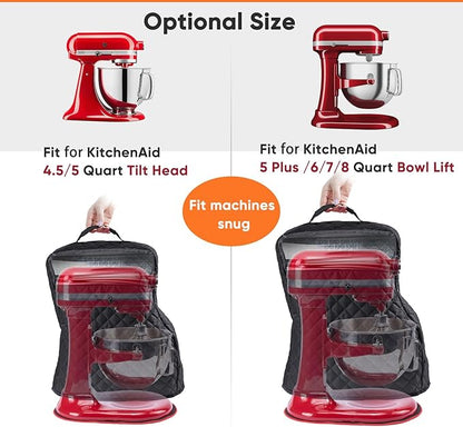 BAGSPRITE Stand Mixer Cover with Appliance Sliders Compatible with KitchenAid Mixer 6/7/8 Quart with Pockets for Kitchen Aid Accessories and Attachments