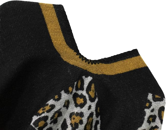 Women's Vintage Pattern Open Front Poncho Cape Shawl Winter Shawl Wraps